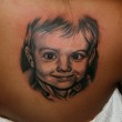 Tattoo Portrait Junge Kind Schwarz Weiß
